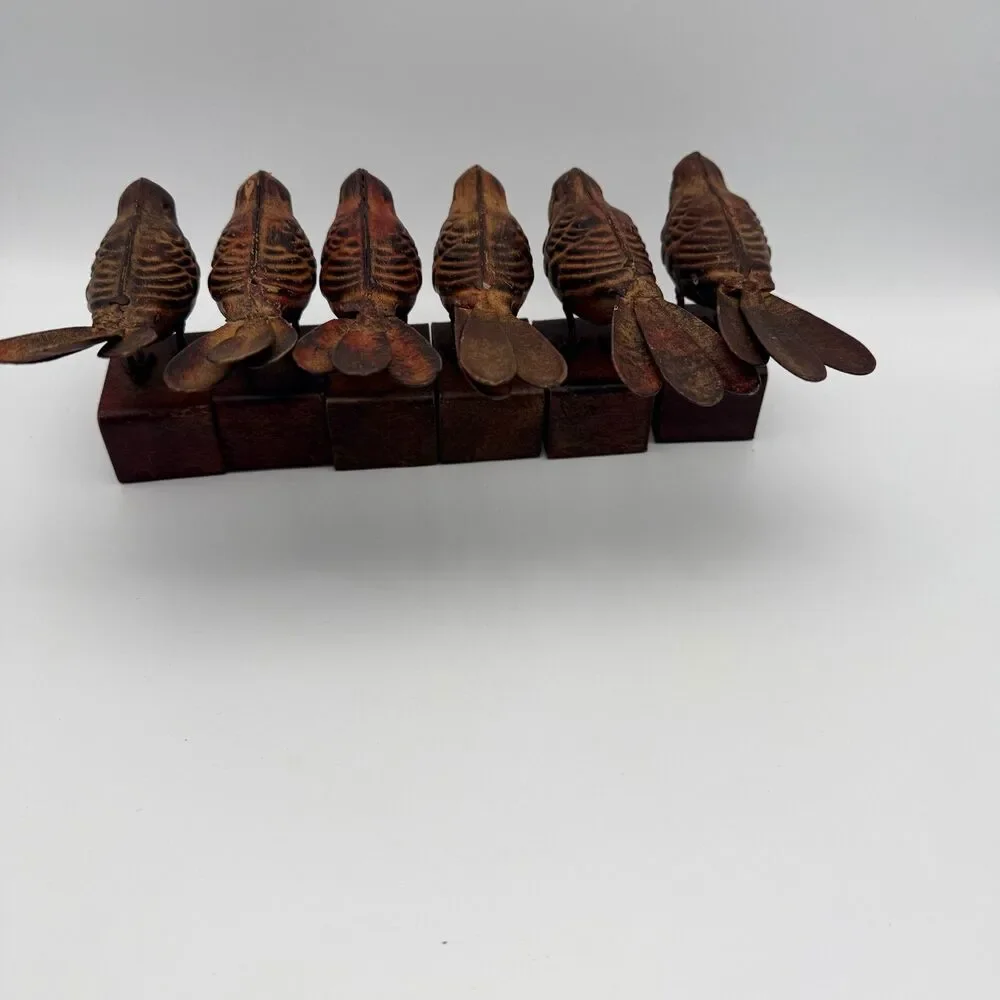 Rustic Bird Metal Napkin Rings Set of 6 - Farmhouse Table Decor Z Gallerie
